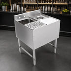 Thumbnail image #3 for John Boos UBMS-1824 24 in. Freestanding Stainless Steel Underbar Mixology Station with Sink, Rinser Faucet, Dipper Well and Cutting Board