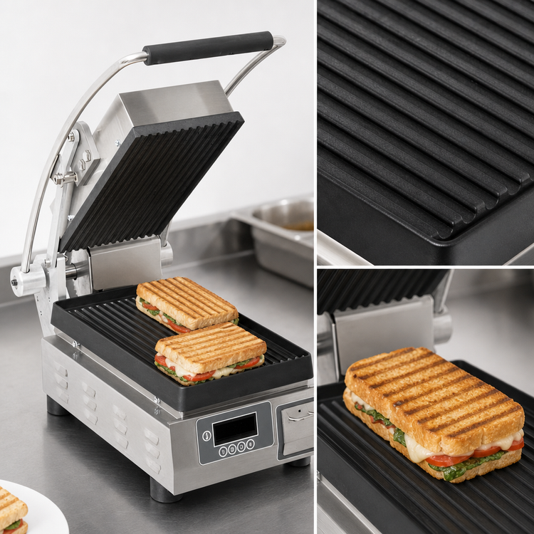 Product image #3 for Star Pro-Max 2.0 7.5-Inch Grooved Cast Iron Sandwich Grill, 120V