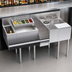 Thumbnail image #4 for Krowne Royal Series 54-Inch Underbar Single Zero-Step Speed Station with Dump Sink, Ice Bin, and Speedrail