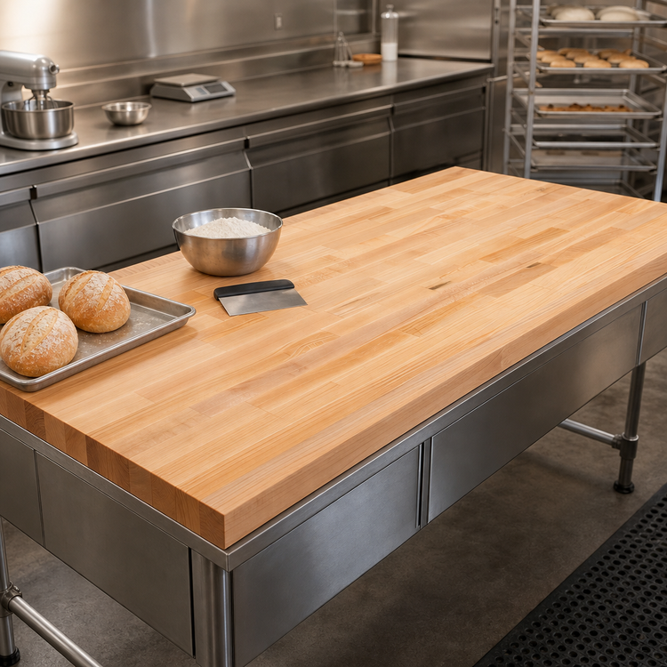 Product image #3 for John Boos 108-Inch x 30-Inch Edge Grain Northern Hard Rock Maple Work Table Top