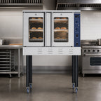 Thumbnail image #4 for Koolmore KM-CCO54-LPC Full-Size Single-Deck Propane Convection Oven, Stainless Steel, Dual Glass Doors, Lockable Casters