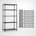Thumbnail image #3 for Quantum 5-Shelf Wire Shelving Starter Kit, 48 x 14 x 74 Inches, Black Epoxy Antimicrobial Finish