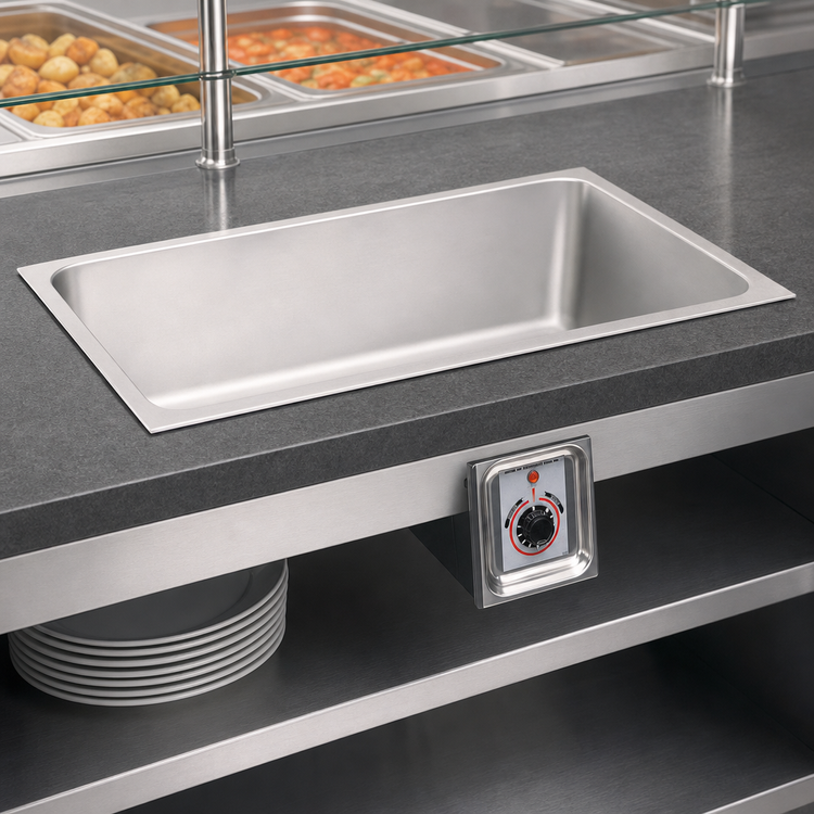 Product image #3 for APW Wyott TM-12LS Drop-In Electric Hot Well, 1/2-Size Long Pan, Wet or Dry, No Drain