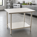Thumbnail image #2 for BlendPort EL Series Flat Top Work Table, 72 x 24 Inches, 430 Stainless Steel Top with Galvanized Undershelf