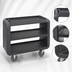 Thumbnail image #4 for Cambro Service Cart Pro Large Open-Side Bus Cart, Charcoal Gray, 3-Shelf