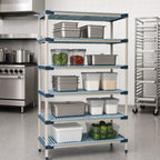 Thumbnail image #3 for Metro MetroMax 4 5X417G4 5-Shelf Freestanding Polymer Starter Shelving Unit, 24"W x 21"D x 74"H, Blue