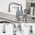 Thumbnail image #3 for T&S Brass B-2283-CR Double Pantry Deck-Mount Mixing Faucet with 6-Inch Swing Nozzle, 4-Inch Centers
