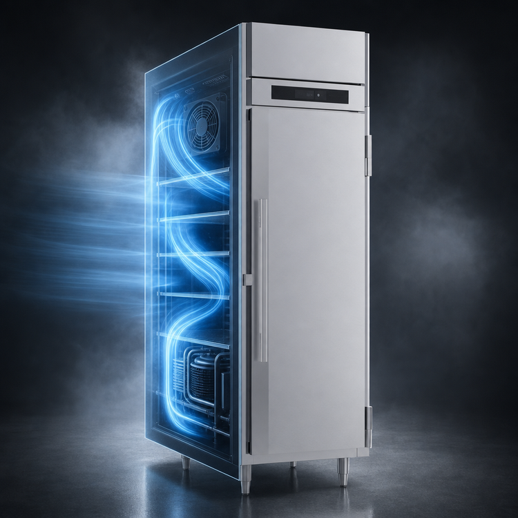 Product image #3 for Victory UltraSpec™ One-Section Solid Door Reach-In Freezer, 21.01 Cu. Ft., Standard Depth, Self-Contained, Top-Mounted, 115V