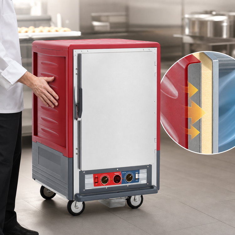 Product image #3 for Metro C5 3 Series Half-Height Mobile Heated Holding and Proofing Cabinet with Solid Door and Lip Load Slides