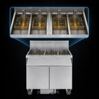 Thumbnail image #3 for Imperial (Middleby) IFSSP450E Electric 4-Tank Floor Fryer with Built-In Filter, 50 lb. Each, Stainless Steel