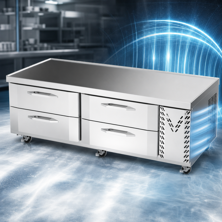 Product image #3 for Victory V-Core 72-Inch Two-Section 4-Drawer Chef Base Refrigerator