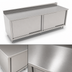 Thumbnail image #3 for John Boos Enclosed Work Table with Sliding Doors, 120W x 36D, 14-Gauge 300 Series Stainless Steel Top, 5-Inch Backsplash