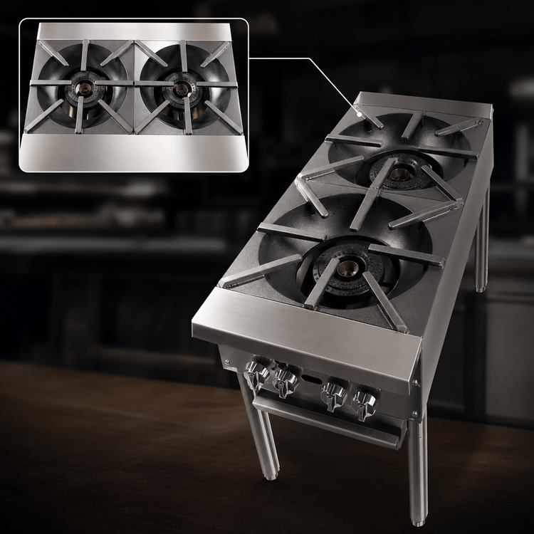 Product image #3 for Southbend SPR-2J-FB 18-Inch Double Stock Pot Range with 2 Cast Iron Burners, 90,000 BTU