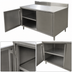 Thumbnail image #3 for BK Resources 304 Stainless Steel Enclosed Work Table with Hinged Door Cabinet Base and 5-Inch Backsplash, 30 x 30 x 39-3/4 Inches