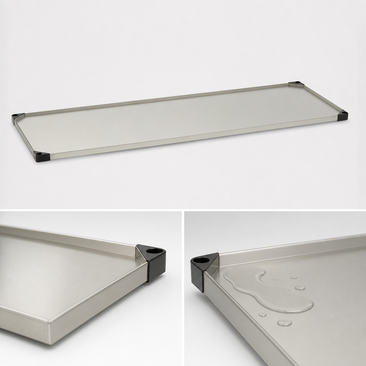 Product image #3 for Metro Super Erecta 72 in. x 24 in. Flat Solid Stainless Steel Shelf with Raised Ship's Edge