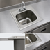 Thumbnail image #3 for Eagle Group Self-Rimming Drop-In Stainless Steel Sink with 1 Compartment, Gooseneck Faucet, and Basket Drain