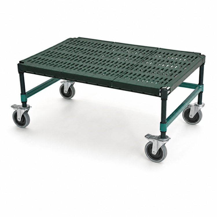 Product image #3 for QuadPlus Mobile Dunnage Rack with Louvered Polypropylene Mat, 36 x 18 x 14 Inches, 800 lb Capacity
