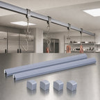Thumbnail image #3 for Quantum TTK-16 192-Inch Aluminum Overhead Track Shelving Kit with 2 16-Foot Tracks and 4 End Plates, Chrome