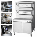 Thumbnail image #3 for Cleveland Range PGM3003 3-Compartment Gas Pressure Steamer with 36-Inch Cabinet Base, Manual Controls, Stainless Steel, 300,000 BTU