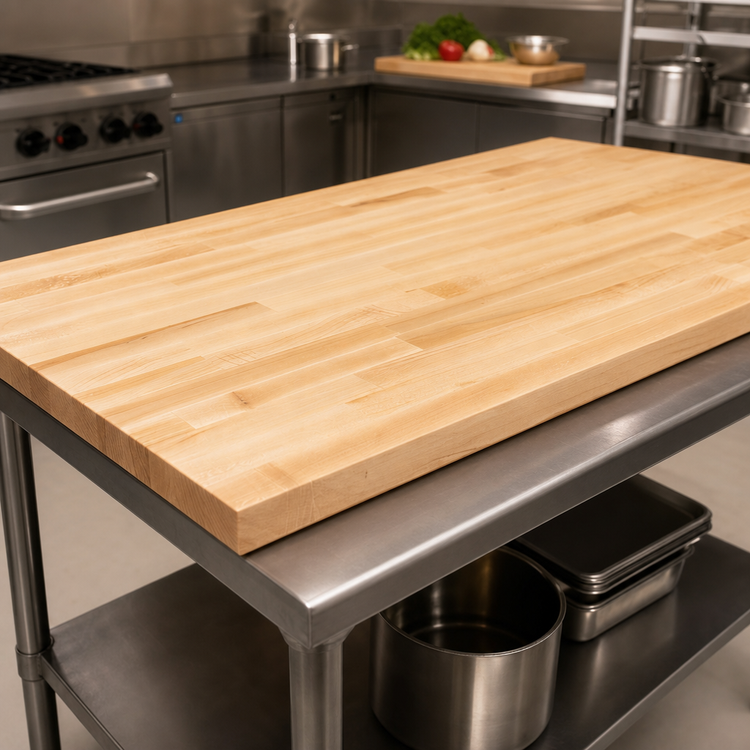 Product image #3 for John Boos Boos Block Northern Hard Rock Maple Blended Edge Grain Kitchen Countertop, 120 x 32 x 1-1/2 Inch, Oil Finish