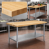 Thumbnail image #3 for Eagle Group 60-Inch x 30-Inch Hardwood Top Work Table with Stainless Steel Undershelf