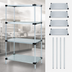 Thumbnail image #3 for Quantum Commercial Solid Shelving Starter Kit, 60-Inch Wide x 12-Inch Deep x 86-Inch High, Stationary, Galvanized Steel Shelves with Chrome Posts