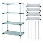 Thumbnail image #3 for Quantum WR86-2136SG Stationary Solid Shelving Starter Kit, 4 Shelves, 36"W x 21"D x 86"H, Galvanized Steel/Chrome