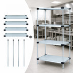 Thumbnail image #3 for Quantum WR86-1836SG 36"W x 18"D x 86"H Solid Shelving Starter Kit with 4 Shelves, Galvanized Steel Shelves and Chrome Posts