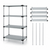 Thumbnail image #3 for Quantum Solid Shelving Starter Kit with 4 Solid Shelves, 72W x 24D x 74H, 304 Stainless Steel