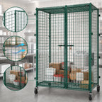 Thumbnail image #3 for Eagle Group EagleGard CSC3030E Mobile Wire Security Cage with Dual Padlock Doors and Casters, 33-1/4 x 33-1/4 x 69 Inches