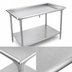 Thumbnail image #3 for John Boos Stainless Steel Dish Sorting Table with Raised Edge, Undershelf, and Adjustable Bullet Feet, 60-7/8 Inch W x 30-3/8 Inch D