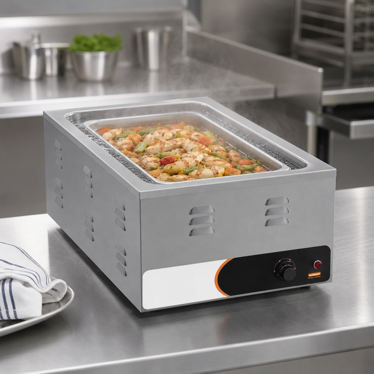 Product image #3 for Nemco 6055A Countertop Wet Food Warmer for Full-Size Pans, Stainless Steel, 120V