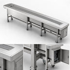 Thumbnail image #3 for Dinex DXIESSB12 12-Foot Variable-Speed Lexan Slat Belt Tray Make-Up Conveyor