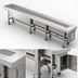 Thumbnail image #3 for Dinex DXIESSB12 12' Lexan Slat Belt Tray Make-Up Conveyor