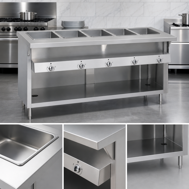 Product image #3 for Thurmaduke G-4-DLSS 60" Gas Dry Heat Steam Table with (4) Wells