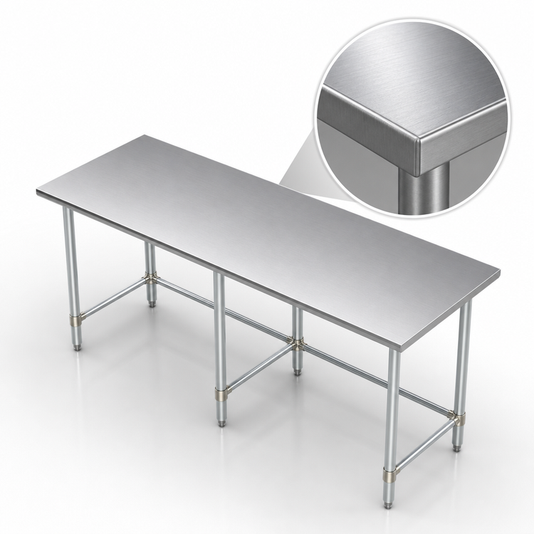 Product image #3 for 84-Inch x 14-Inch Stainless Steel Work Table with Open Galvanized Base