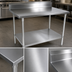Thumbnail image #3 for BK Resources 30 x 24 Inch Stainless Steel Work Table with 5 Inch Backsplash and Galvanized Undershelf