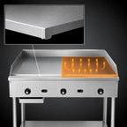 Thumbnail image #3 for Jade Range (Middleby) Supreme JGT-2472-F 72-Inch Gas Floor Model Griddle with 1-Inch Smooth Steel Plate and Thermostatic Controls