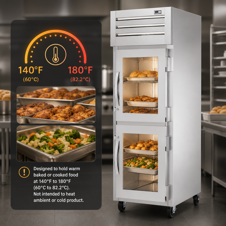 Product image #3 for True SPEC SERIES 1-Section Reach-In Heated Holding Cabinet with 2 Glass Half Swing Doors