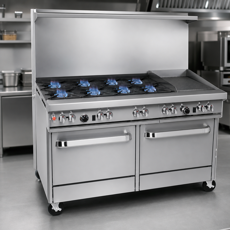 Product image #3 for Southbend Ultimate 60-Inch Gas Restaurant Range with 6 Open Burners, Right Griddle/Broiler and Standard Oven