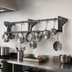 Thumbnail image #3 for Eagle Group 144-Inch Wall-Mount Commercial Aluminum Pot Rack with 24 Double-Pronged Hooks