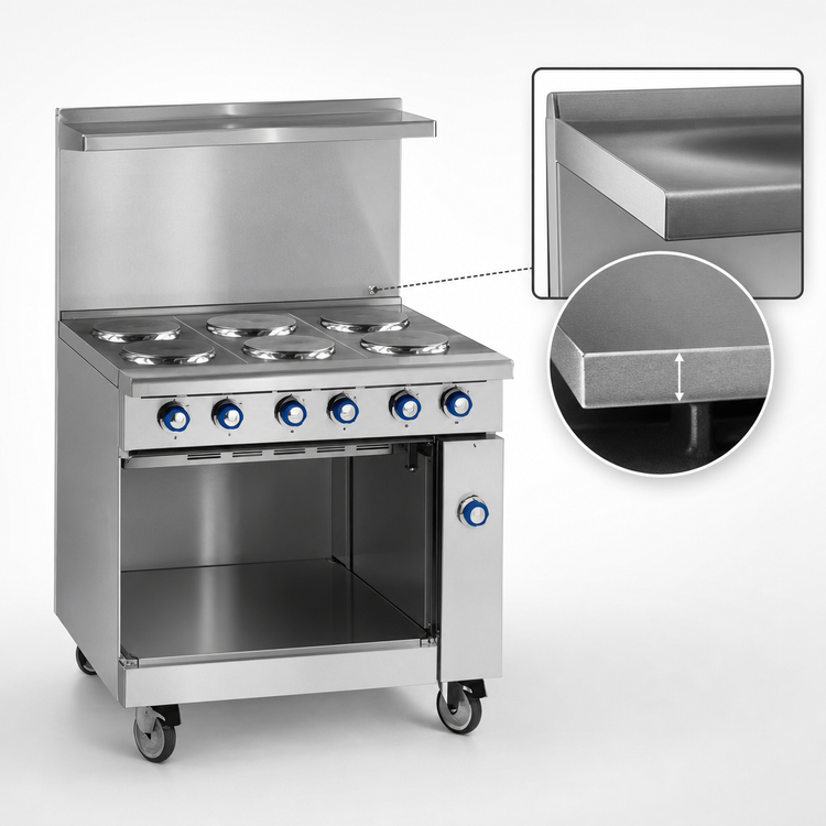 Product image #3 for Imperial Pro Series 36-Inch Gas Restaurant Range with Griddle Top and Open Cabinet Base