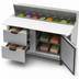 Thumbnail image #4 for Beverage-Air SPED60HC-16C-2 Two-Section Sandwich Prep Table with 17-Inch Cutting Board, 1 Door, 2 Drawers