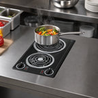 Thumbnail image #4 for Summit Commercial CCE212BL 12-Inch Built-In 2-Burner Electric Coil Cooktop, Black Porcelain, 115V, Dial Controls