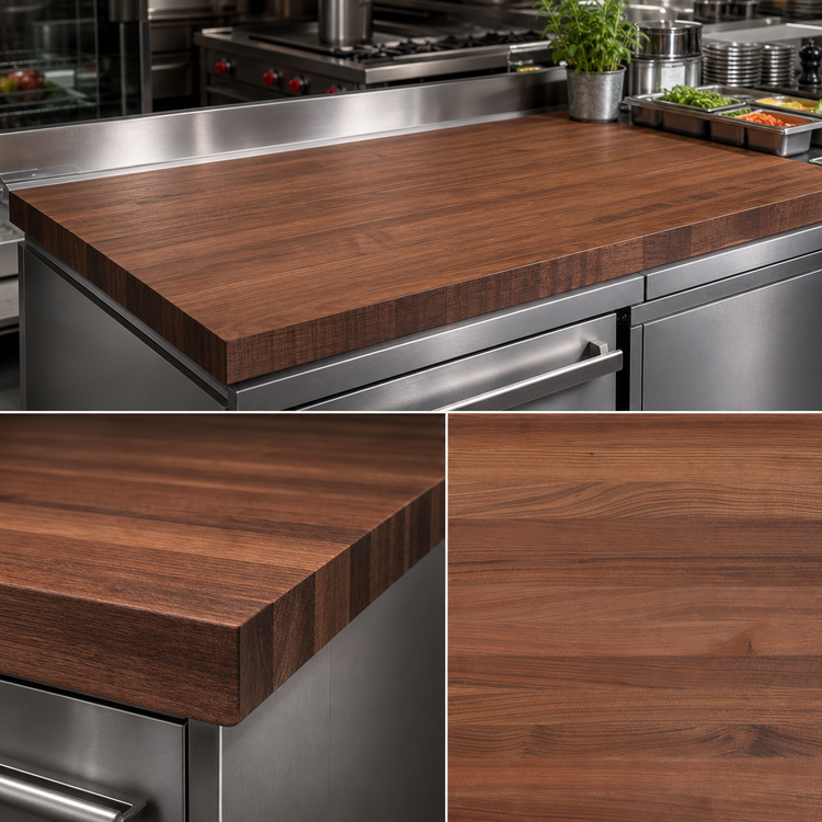Product image #3 for John Boos Boos Block American Black Walnut Edge Grain Kitchen Countertop, 60 x 42 x 2-1/4 Inches