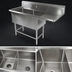 Thumbnail image #3 for John Boos Pro-Bowl 2-Compartment Stainless Steel Sink with 30-Inch Right Drainboard, 82-3/16 x 29-1/2 x 44-1/16 Inches