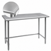 Thumbnail image #3 for Omcan 48-Inch x 30-Inch Stainless Steel Flat Top Work Table with Open Base, 34-Inch High