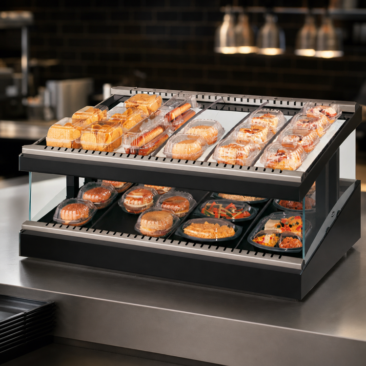 Product image #3 for Hatco Glo-Ray 39-Inch Designer Slant Countertop Hot Food Display Warmer with Heated Glass Shelf
