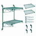 Thumbnail image #3 for Quantum Cantilever Double Shelf Wall-Mount Wire Shelving Unit, 36 x 18 Inches, Green Epoxy Finish