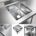 Thumbnail image #3 for BK Resources Weld-In Single Compartment Stainless Steel Sink, 18 x 18 x 14 Inches, 16 Gauge